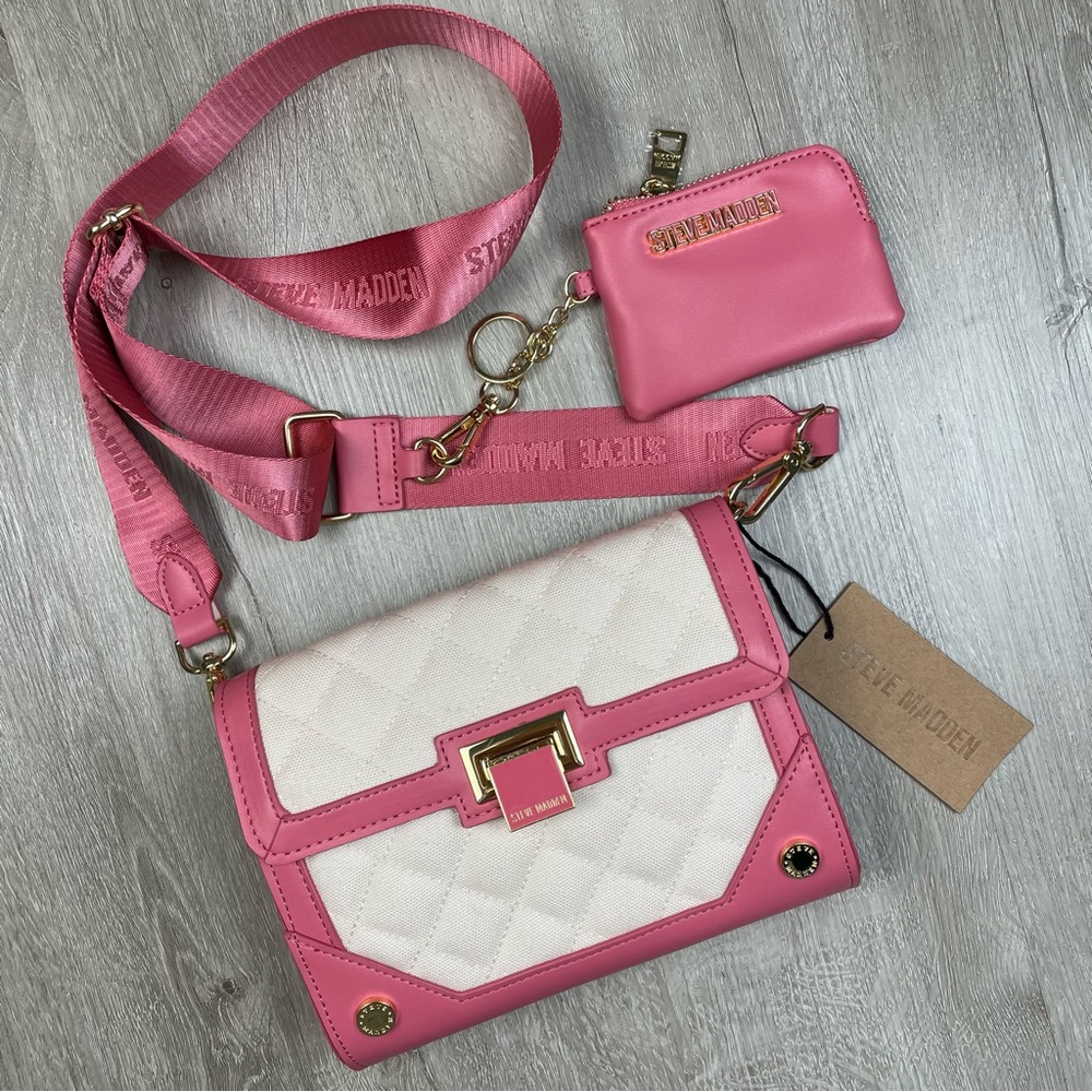 NEW Steve Madden Raspberry Btoni Canvas Crossbody